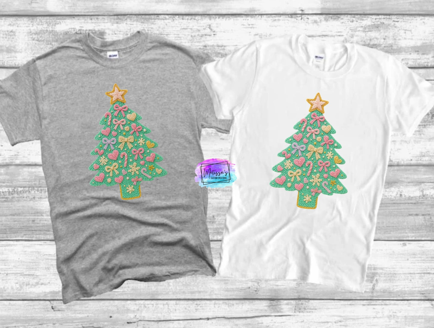 Coquette Crochet Yarn Christmas Tree T-Shirt