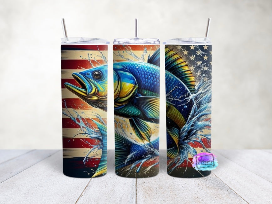 Patriotic Fish Tumbler