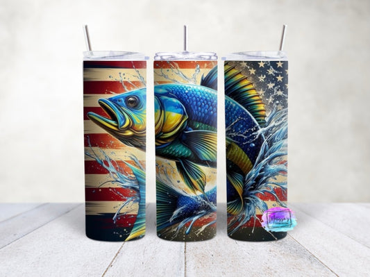 Patriotic Fish Tumbler