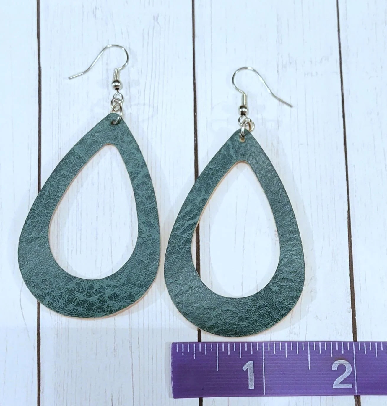 Faux Leather Teardrop Earrings (READY TO SHIP)
