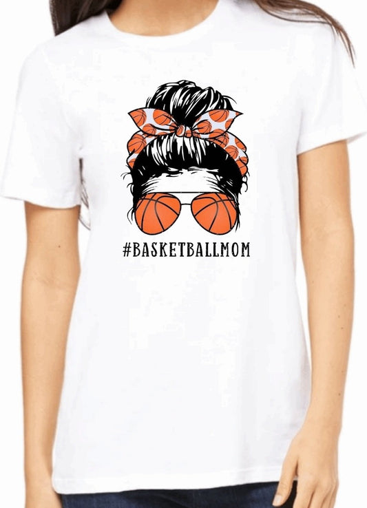 Messy Bun Basketball Mom T-Shirt