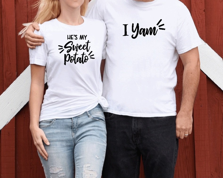 He's My Sweet Potato/ I Yam Couple T-Shirt Set