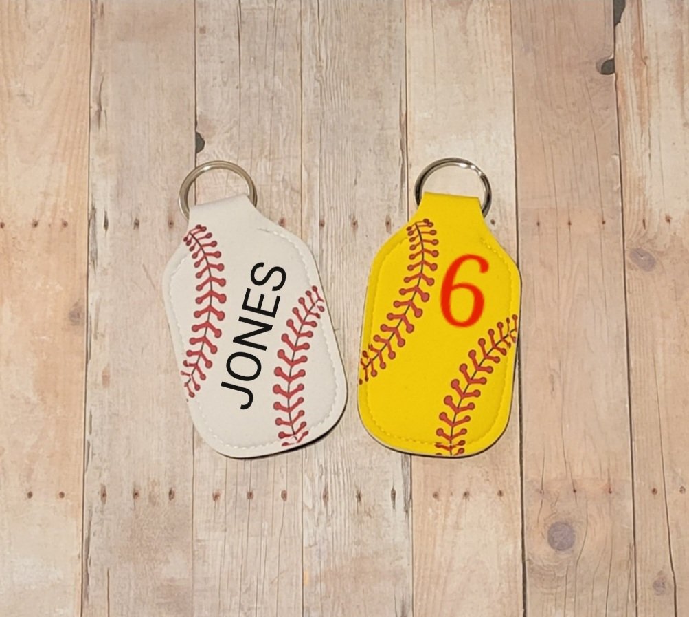 Baseball or Softball Hand Sanitizer Keychain Holder