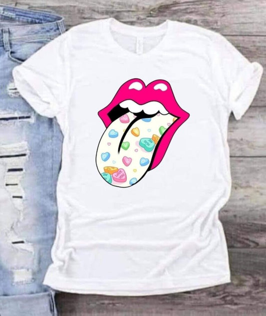 Candy Hearts Tongue T-Shirt