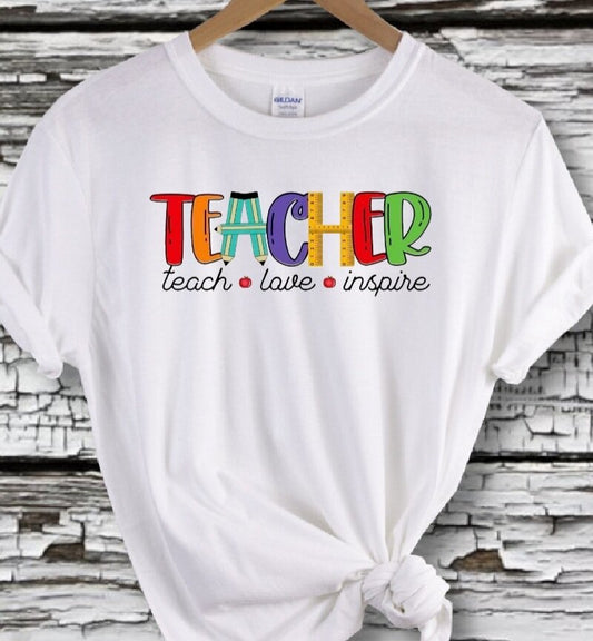 Teach, Love, Inspire Teacher T-Shirt