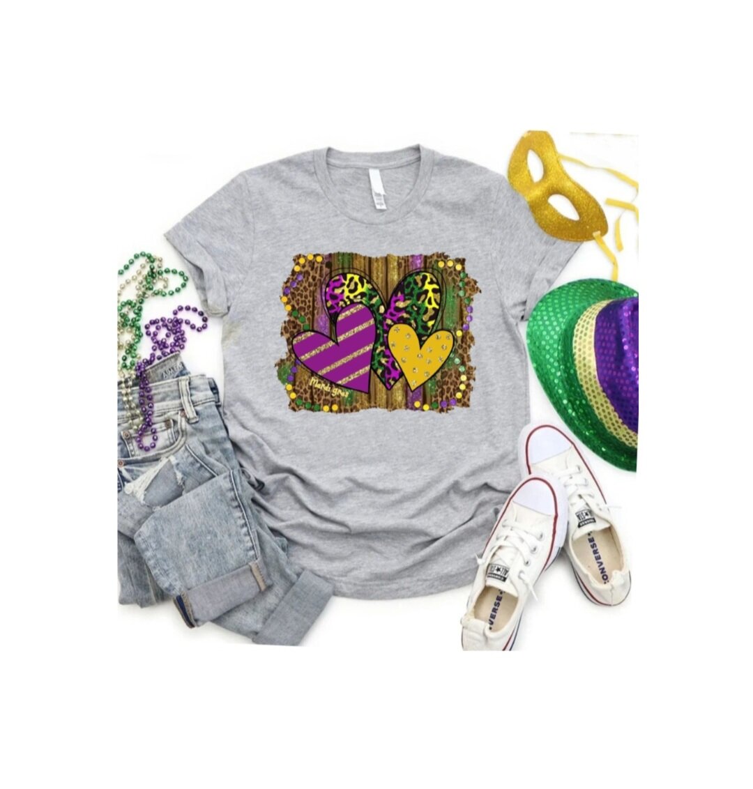 Mardi Gras Hearts T-Shirt