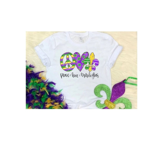 Peace, Love, Mardi Gras T-Shirt