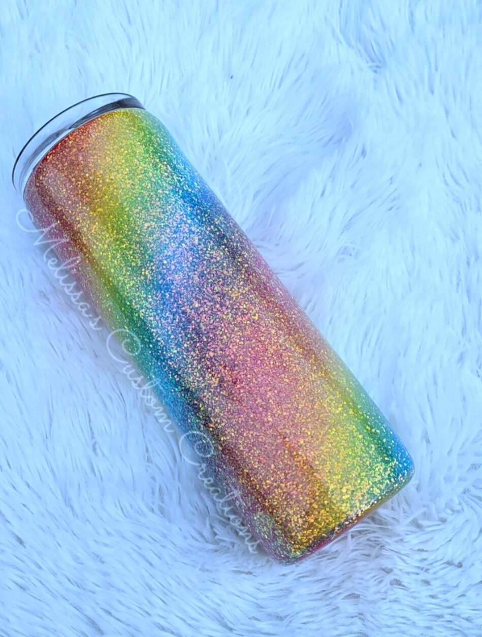 Rainbow Glitter Tumbler