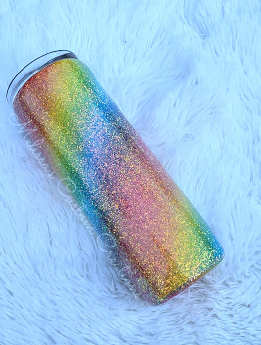 Rainbow Glitter Tumbler