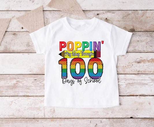 Poppin' My Way Through 100 Days Of School T-Shirt