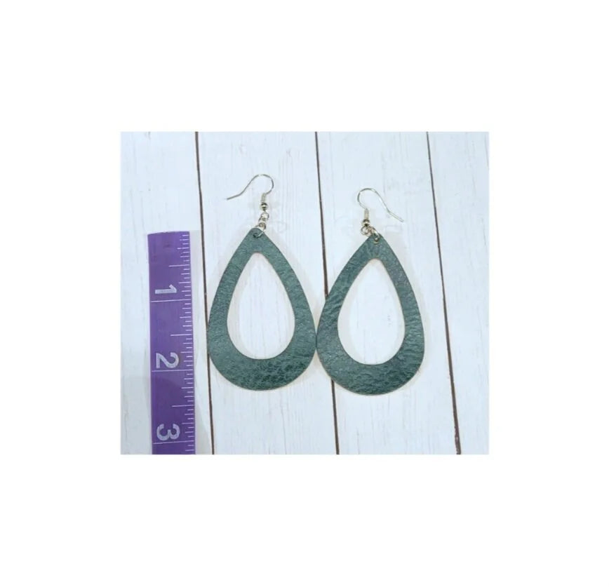 Faux Leather Teardrop Earrings (READY TO SHIP)