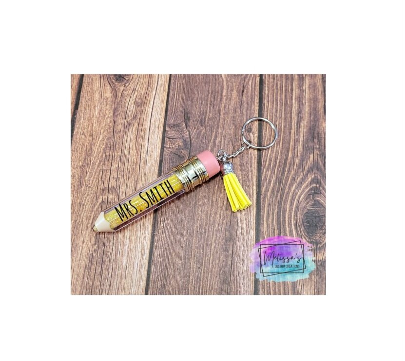 Personalized Pencil Keychain