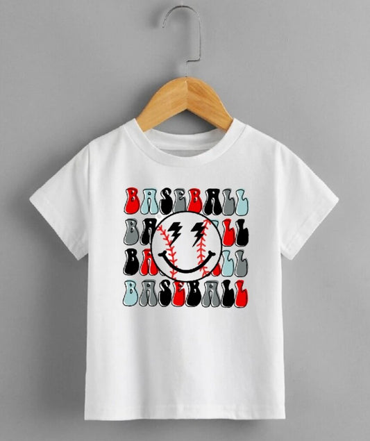 Baseball Smiley Face T-Shirt