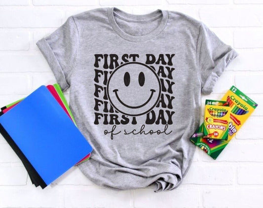 First Day of School Smiley Face T-Shirt