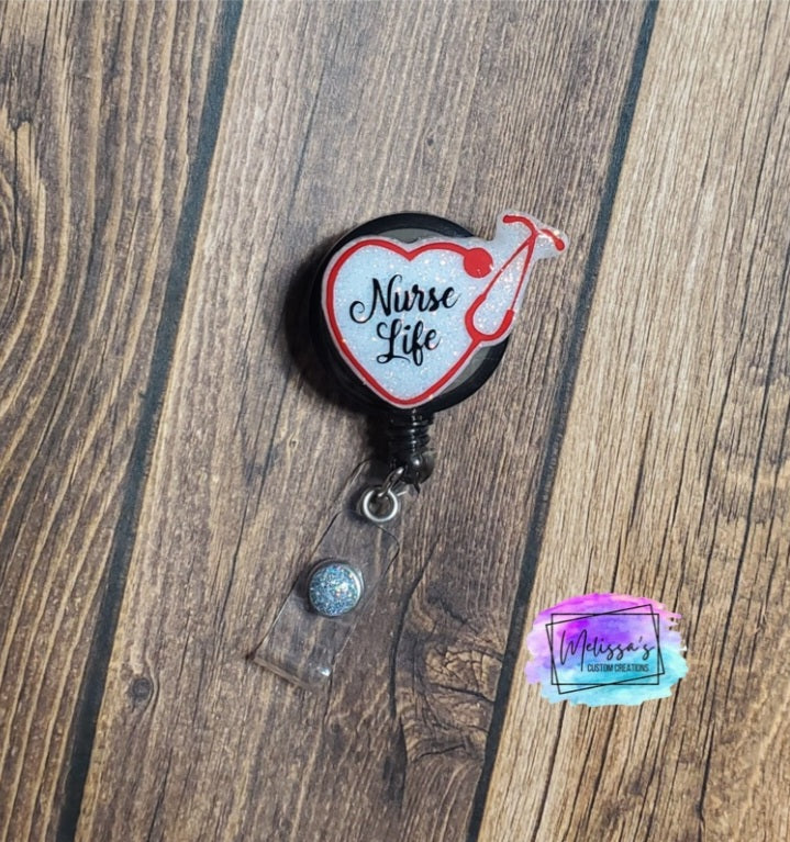 Nurse Life Stethoscope Badge Reel (READY TO SHIP)