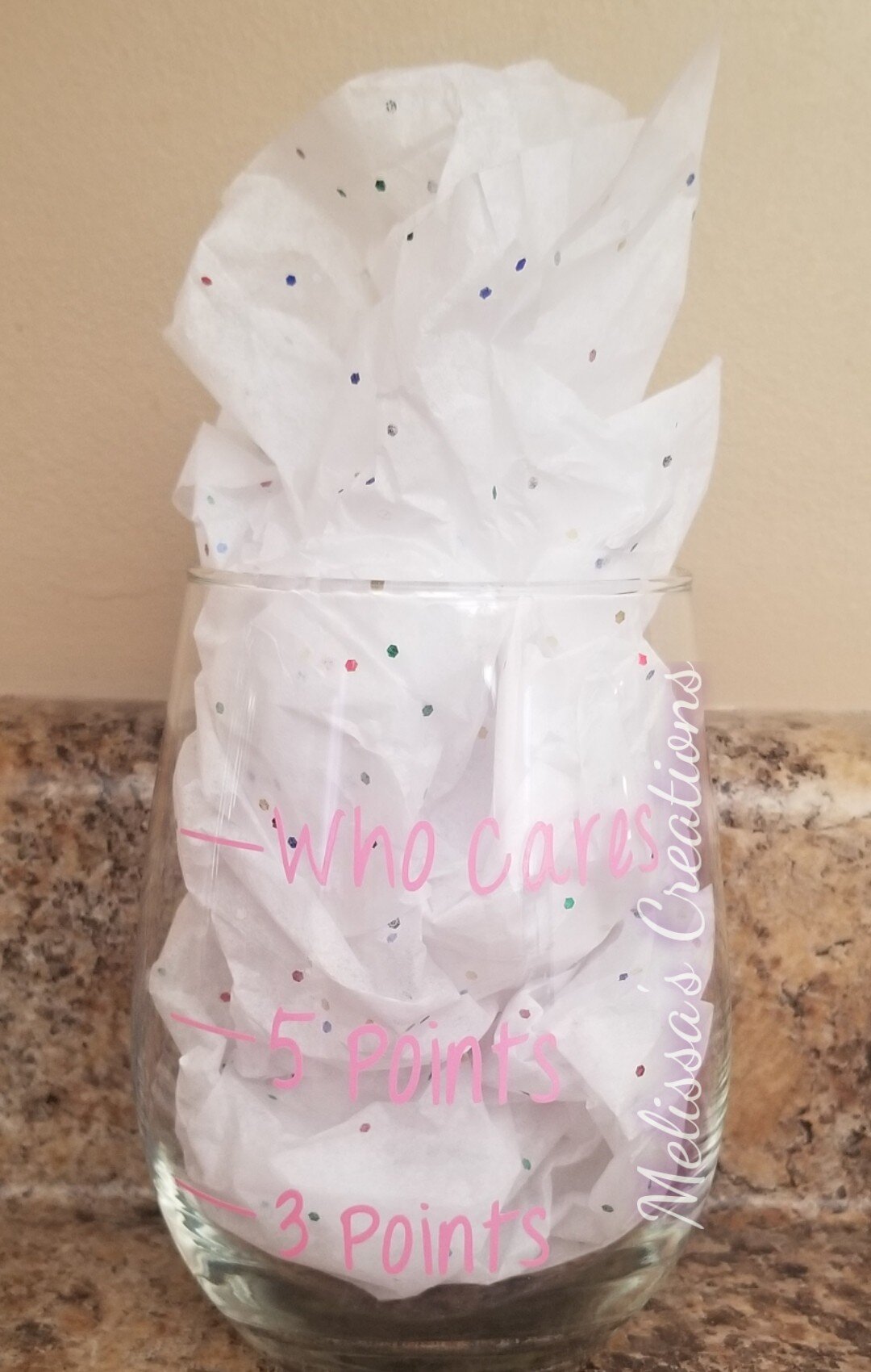 Points Stemless Wine Glass (READY TO SHIP)