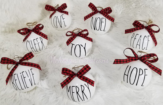 Farmhouse/Rae Dunn Inspired Ornament