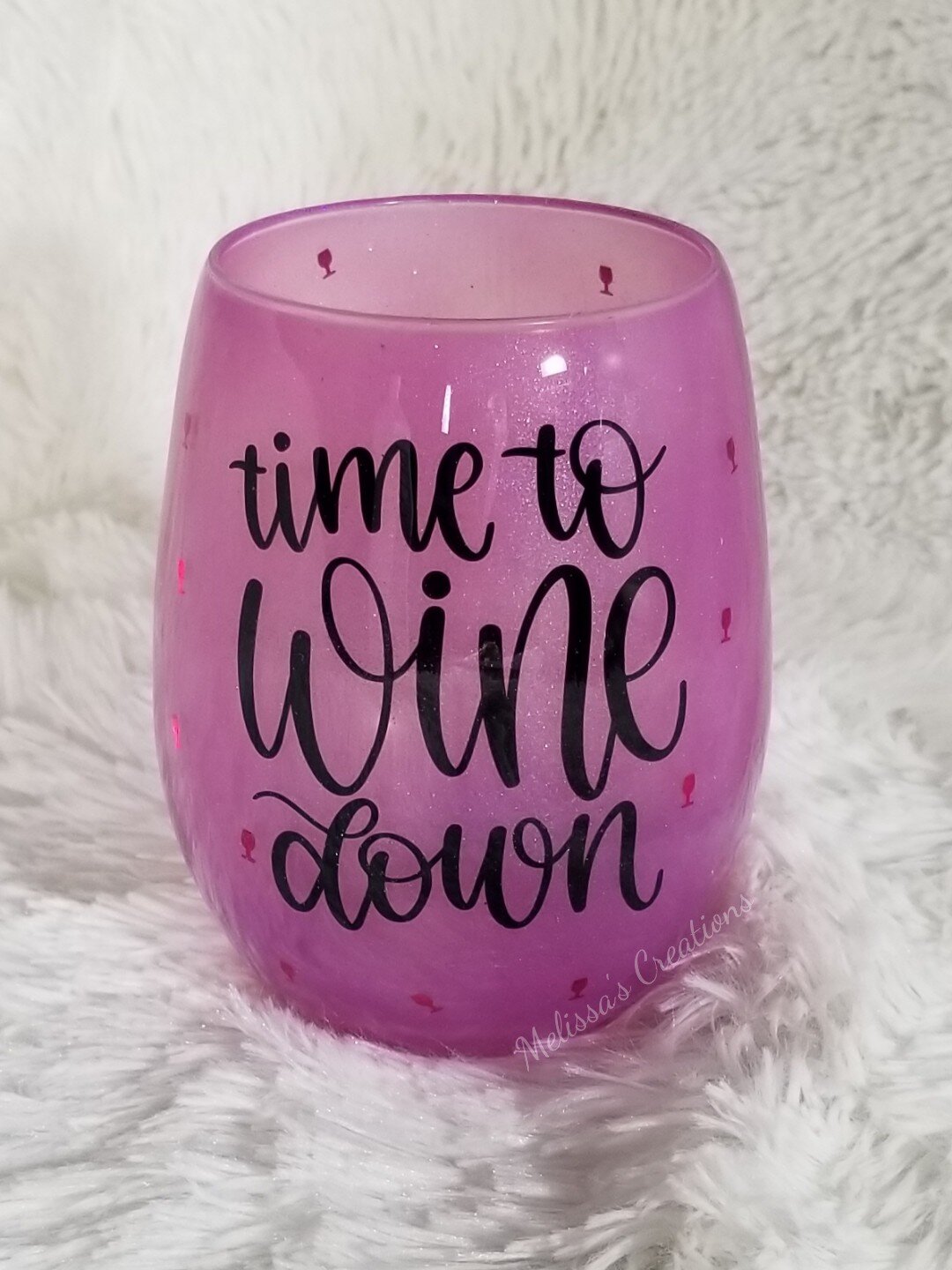 "Time to Wine Down" Stemless Wine Glass (READY TO SHIP)
