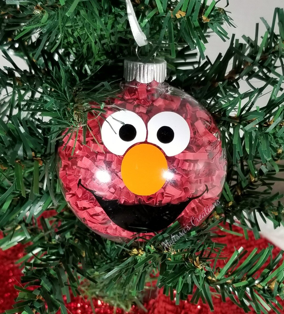 Elmo Inspired Ornament (READY TO SHIP)
