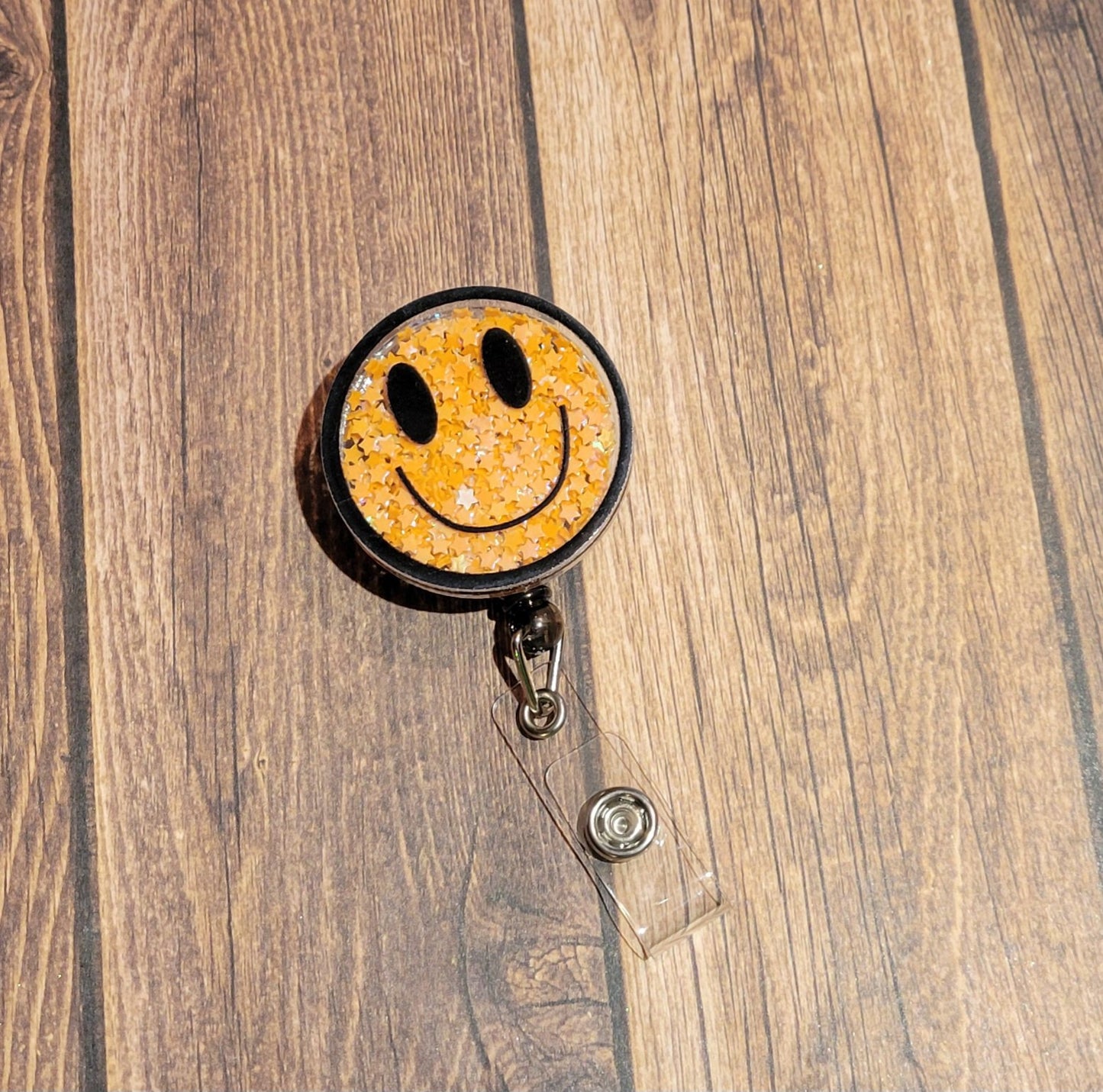Smiley Face Badge Reel (READY TO SHIP)