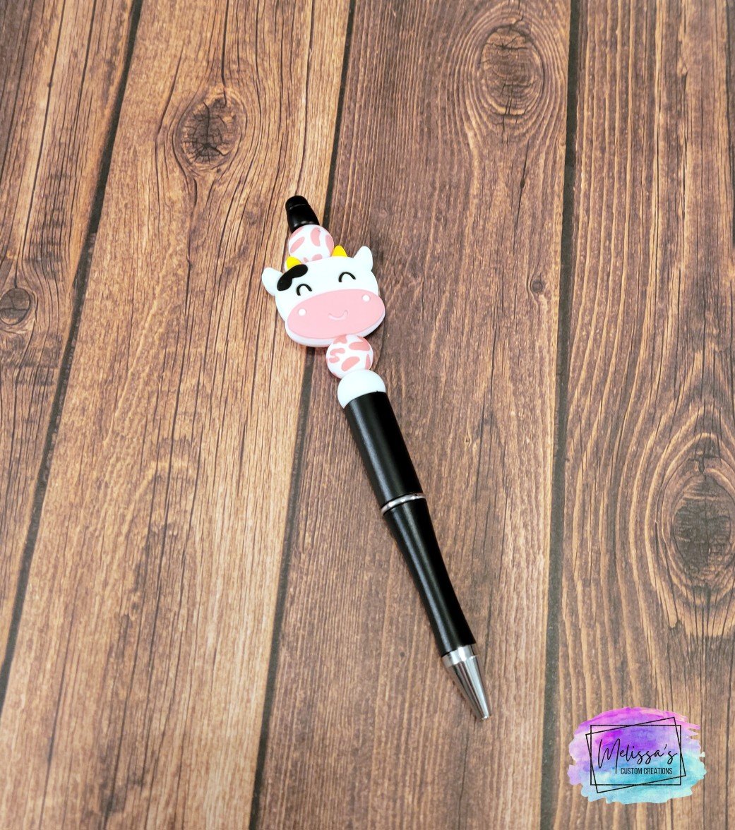 Cow Head Beaded Pen (READY TO SHIP)