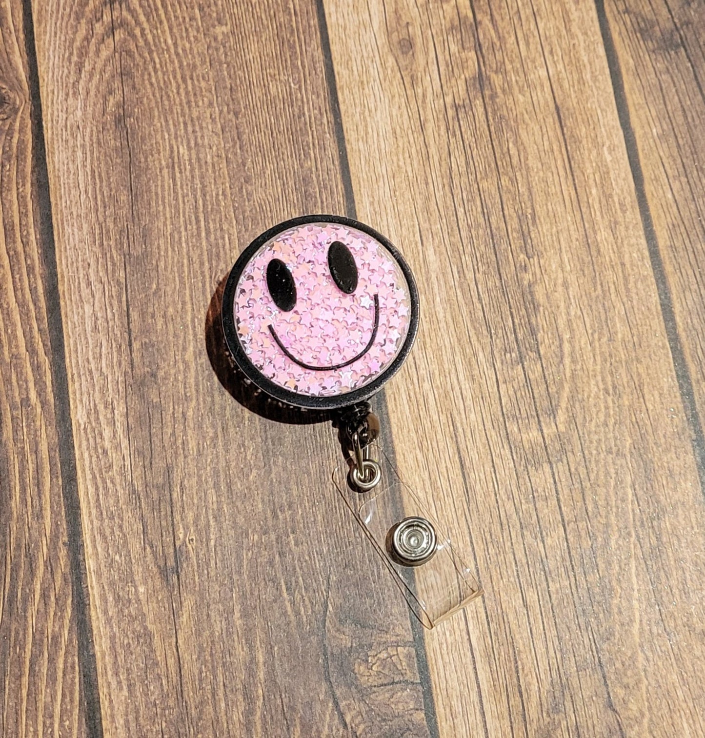 Smiley Face Badge Reel (READY TO SHIP)