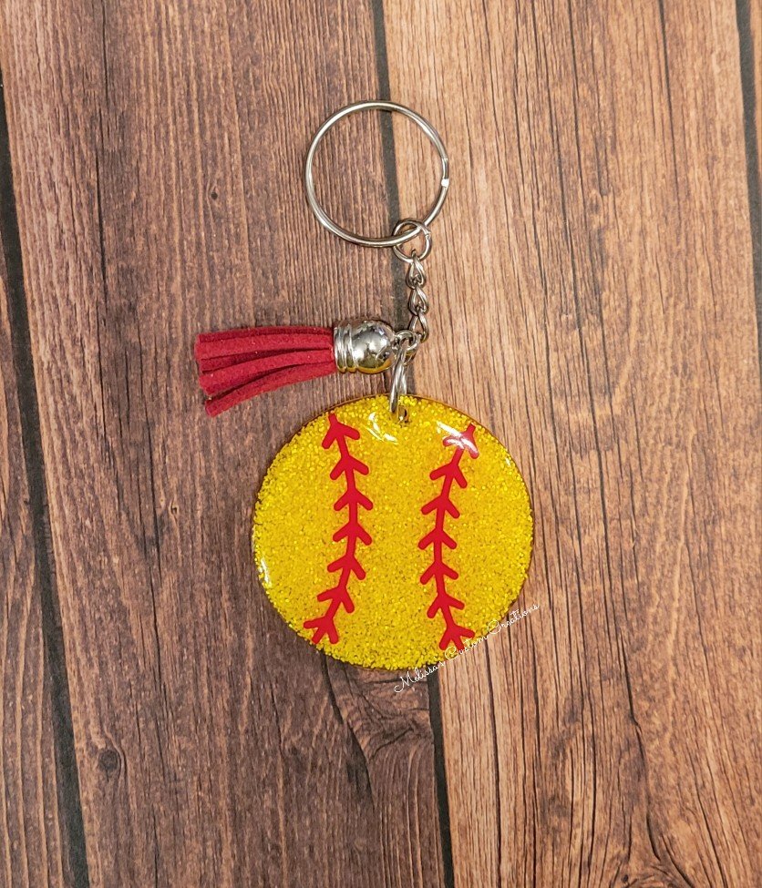Softball Keychain