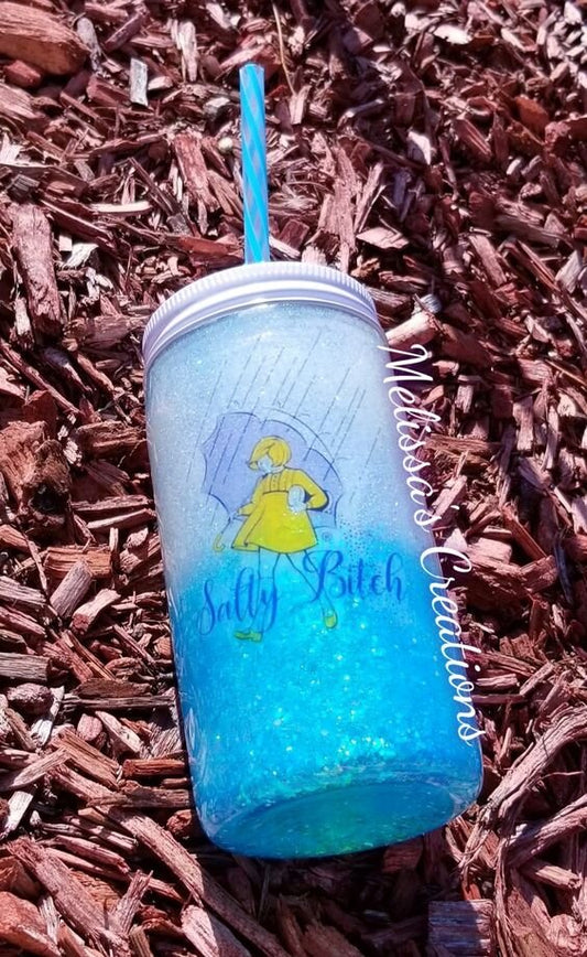 "Salty Bitch" Mason Jar Tumbler (READY TO SHIP)